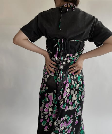 【USED】 Flower Printed Poly Camisole One-piece / 220528-009