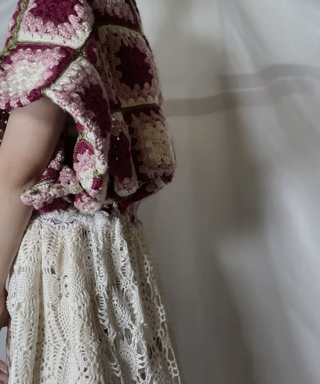 【RE;CIRCLE】 RE Granny Knit×Lace S/S One-piece/210917-010