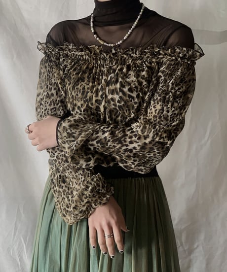 【USED】Leopard Patterned See-through Top/210217-048