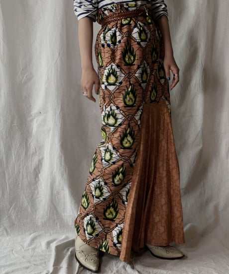 【USED】 African Batik Skirt①/210428-002
