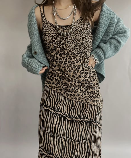 【USED】  Bila Animal Print Rayon Camisole One-piece / 221015-026