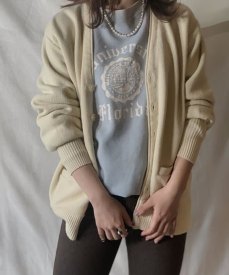 【USED】 Acrylic Knit Cardigan⑦ /210303-015