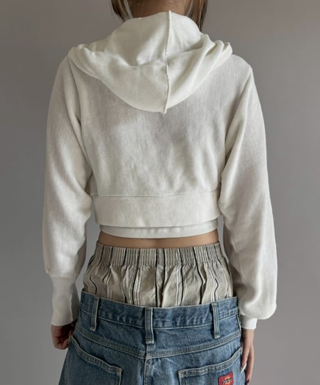 【RE;CIRCLE】 RE Hooded Acrylic Short Cardigan / 260205-016