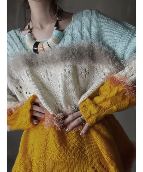 【USED】　Cable Mohair Knit Top/ 220220-018