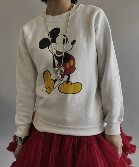 【USED 】Made in USA 80s Disney Mickey Raglan L/S Sweat Top/240407-022