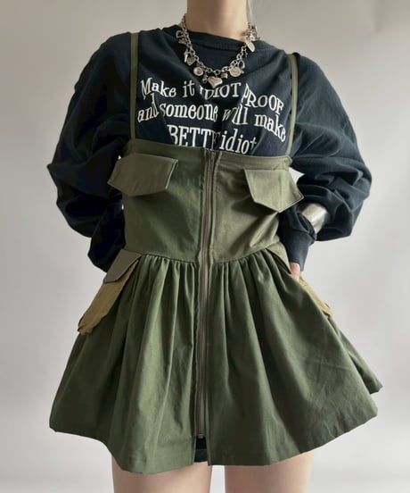 【RE;CIRCLE】RE U.S Military Rebuild Mini One-Piece Khaki / 260423-003