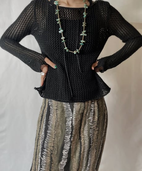 【USED】  Crochet L/S Top①/20210819-004
