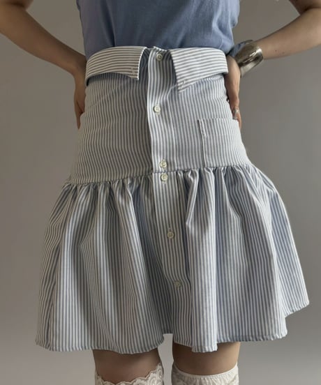【RE;CIRCLE】  RE Stripe Shirt Mini One-Piece / 260611-003