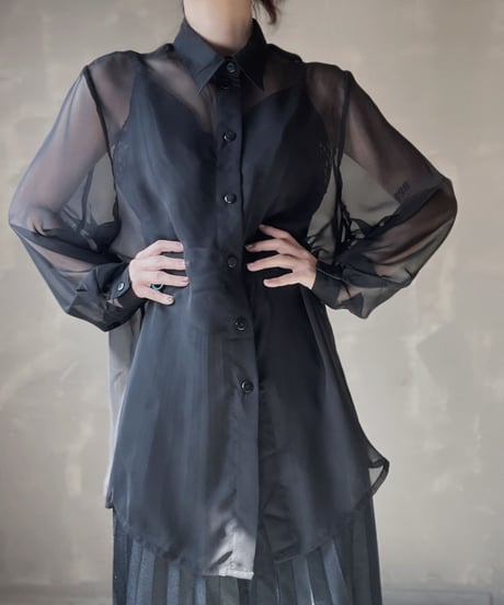 【USED】　See-through Poly Shirt/ 220220-039