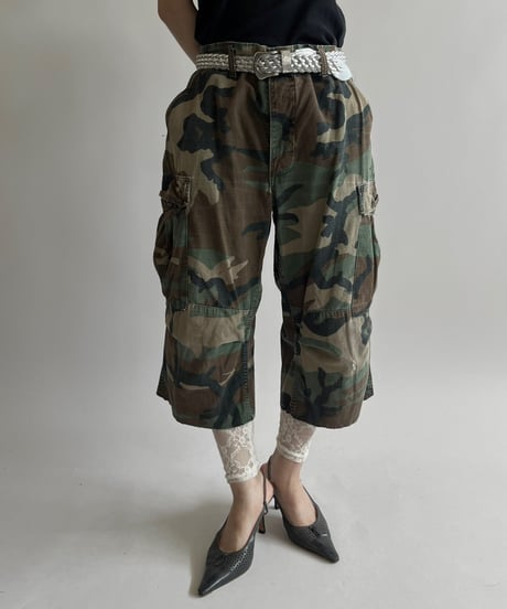 【USED】 Military Camouflage Cut Off Pants /250426-007