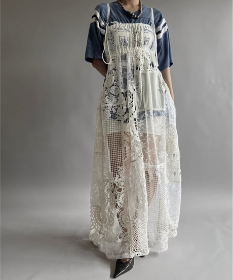 【RE;CIRCLE】RE Crochet Patch Camisole One-Piece/240829-005