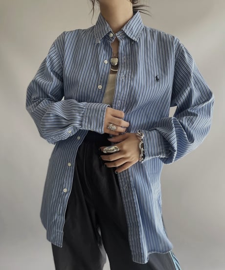 【USED】 Ralph Lauren Stripe Patterned Shirt/ 231125-014