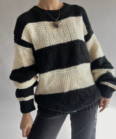 【USED】 PRINCE BERNAD Border Knit Top/241207-013