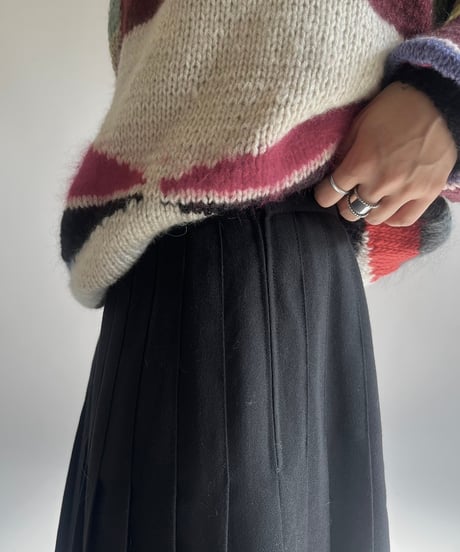 【USED】 Wool Pleats Skirt /250201-010