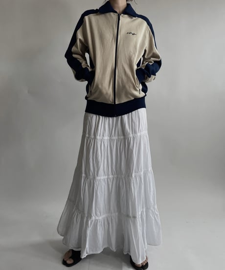 【USED】 White Cotton Long Skirt / 220423-043