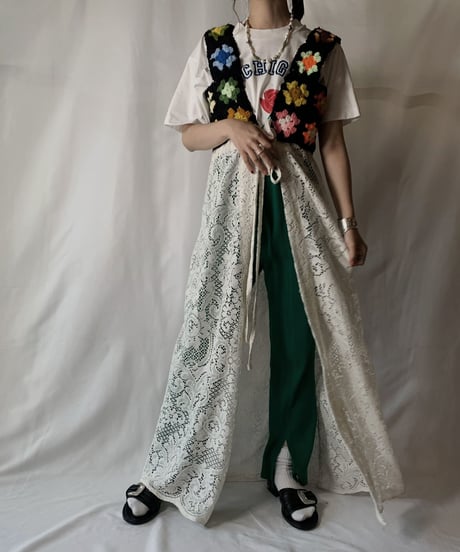 【RE;CIRCLE】 RE Lace × Crochet Shirt One-peice②/210801-070