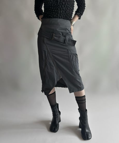 【USED】 Belt Design Zip-Up Skirt / 250906-004