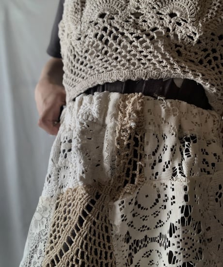 【RE;CIRCLE】 RE Crochet Patchwork Pants / 210630-005