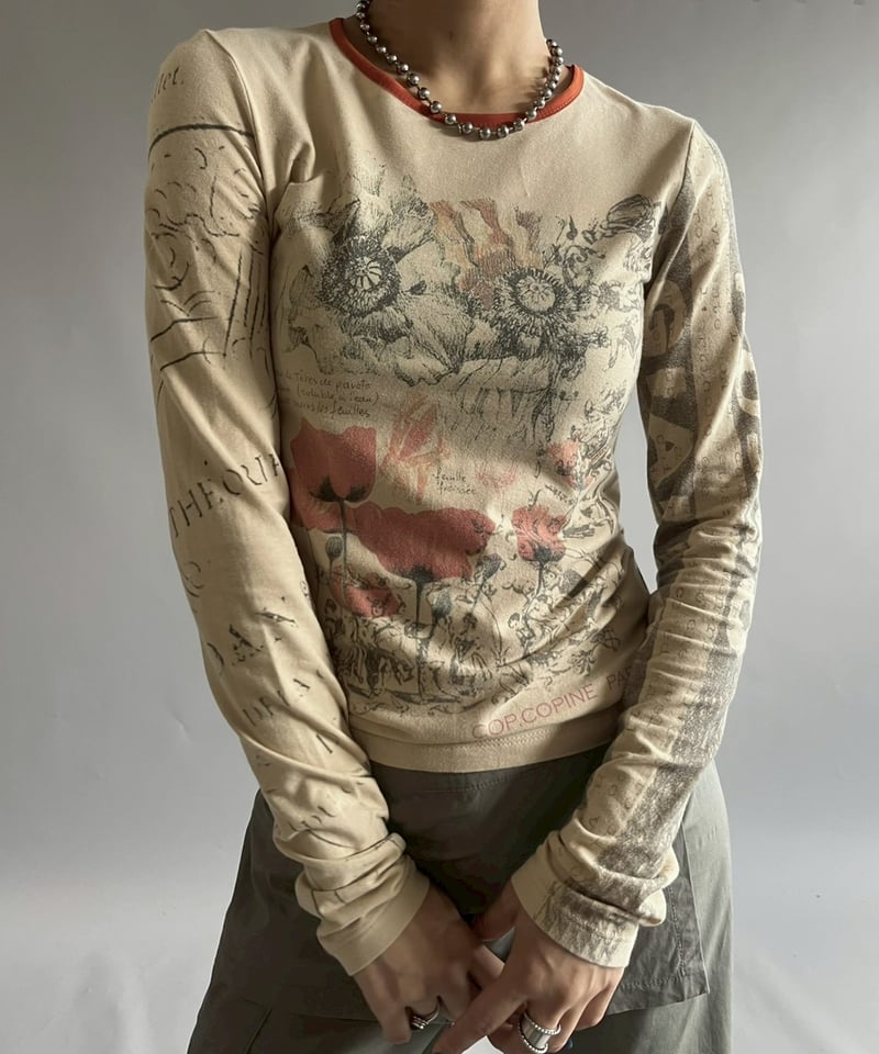 USED】 Cop.Copine Flower Print Body Top /25101