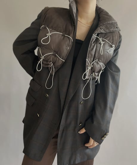 【RE;CIRCLE】 RE Draw Code Down Vest Brown / 221215-001