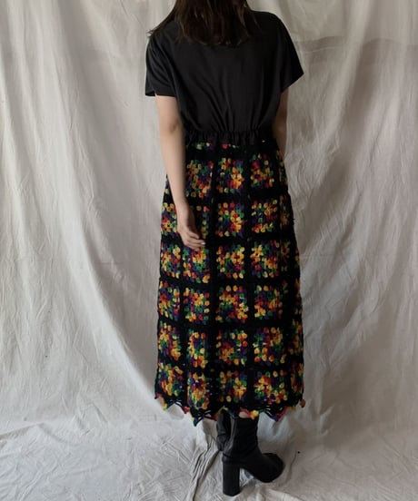 【RE;CIRCLE】 RE Granny Knit Long Skirt④/210421-016