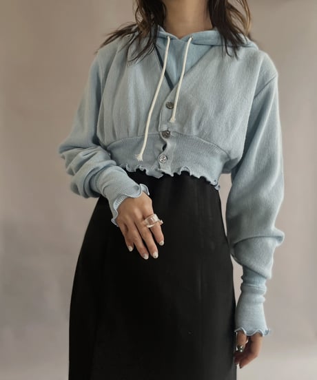 【RE;CIRCLE】 RE Acrylic Knit Cardigan + Hoodie Light Blue / 230220-011