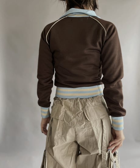 【USED】 DKNY Zip-up Top Brown / 230128-026