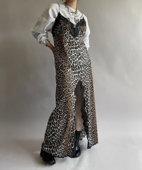 【USED】 Leopard Patterned Camisole Long One-Piece /240914-032