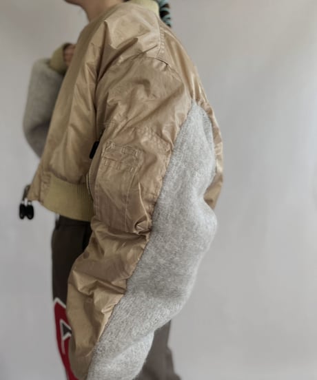 【RE;CIRCLE】 RE Short MA-1 Mohair Jacket Beige / 230112-022