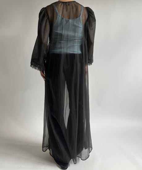 【USED】  Lace Pattern Sheer Long One-Piece /250301-011