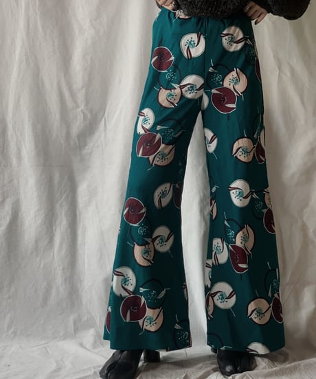 【USED】Patterned Poly Flared Pants/210203-011