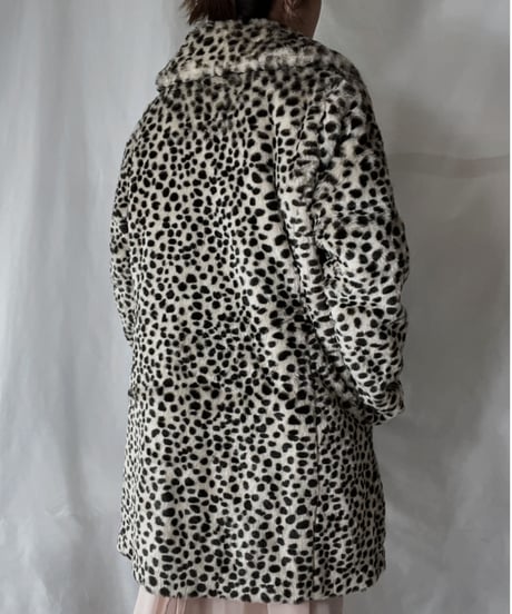 【USED】     Leopard Patterned Fur Coat/211202-023