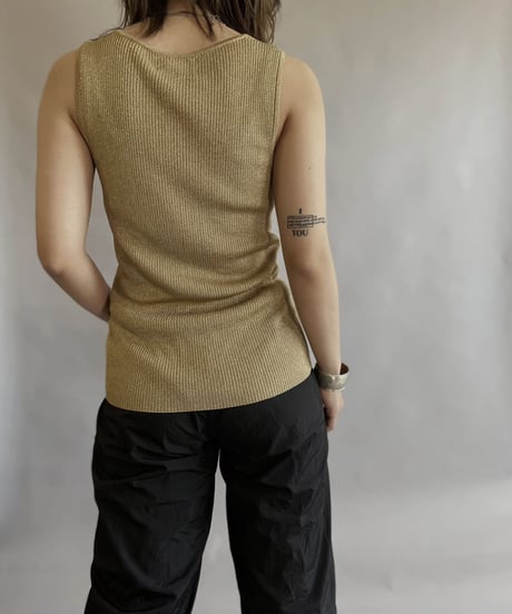 【USED】    Ralph Lauren Lame Tank Top / 230610-036