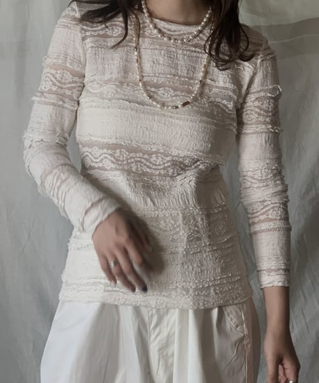 【USED】 Lace Long Sleeve Top/210421-028