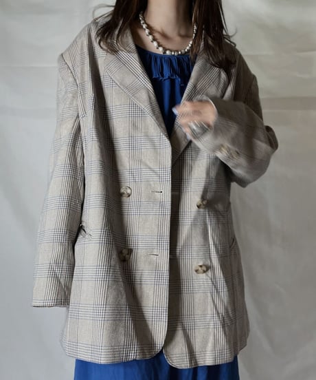 【USED】  Plaid Tailored Jacket/211014-047