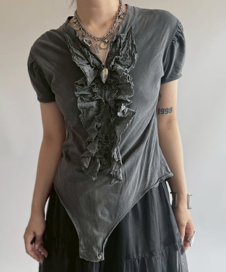 【USED】 Frill Design S/S Leotard top / 250705-017