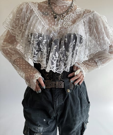 【USED】 Lace Pattern L/S Top  /250322-034