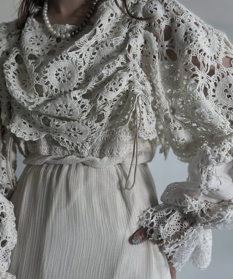 【RE;CIRCLE】 RE Crochet Cord Top / 220623-022