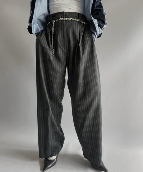 【USED】 Stripe Patterned Slacks Pants / 231104-007