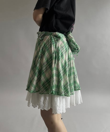 【USED 】Check Patterned Mini Skirt / 240713-012