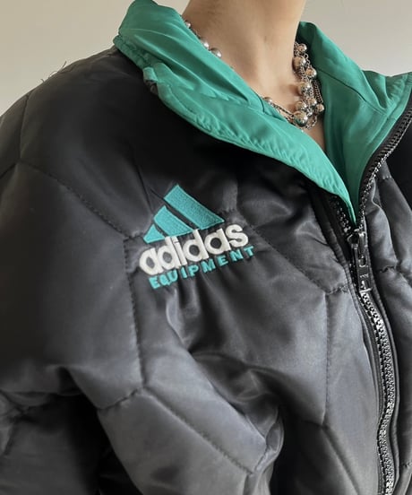 【USED】 90's adidas Quilting Reversible Jacket /241228-015