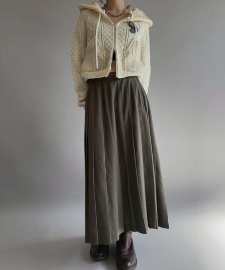 【RE;CIRCLE】 RE Aran Knit Double Zip-up Parka / Ivory / 251030-007