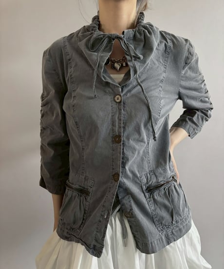 【USED】 Sailor Collar Design Zip-up Jacket / 260328-014