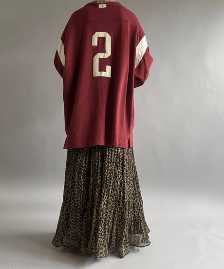 【USED】 Leopard PatternedPleats Long Skirt/ 240907-009