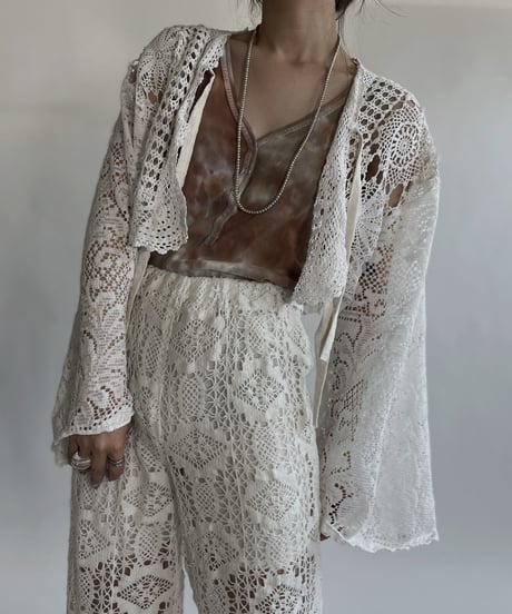 【RE;CIRCLE】 RE Crochet Lace Flare Sleeves Bolero / 220526-043