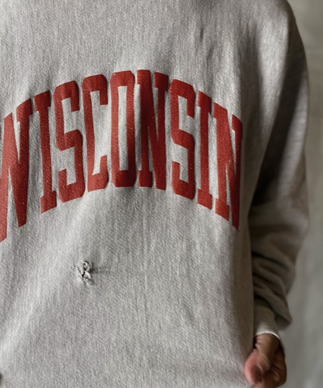 【USED】  90's USA Champion Reverse Weave Sweat WISCONSIN/210902-035