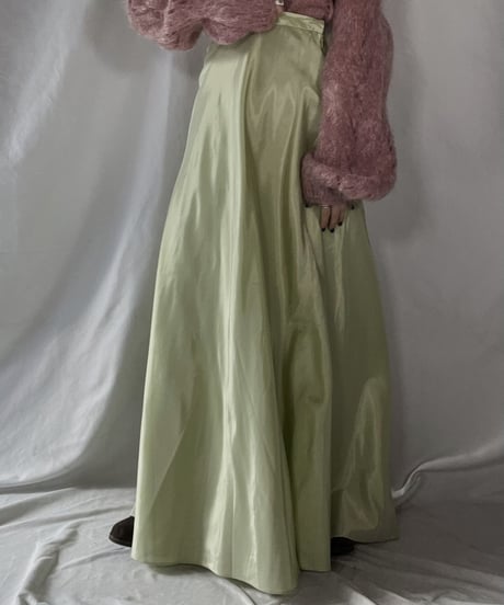 【USED】 Poly Long Skirt made in USA ① / 220107-005