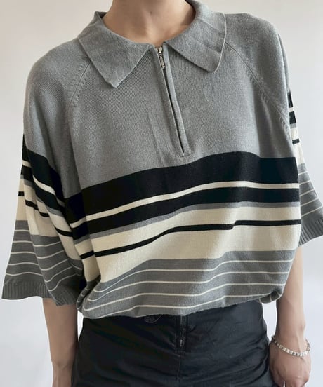 【USED】 TAG Sport S/S Zip up Knit Polo Shirt / 250517-026