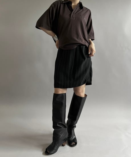 【USED】 Stripe Patterned Mini Skirt /240803-019