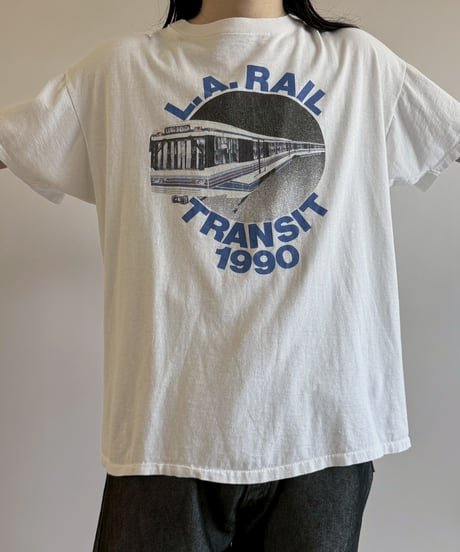 【USED】 90's L.A.RAIL TRANSIT T-Shirt /250621-026